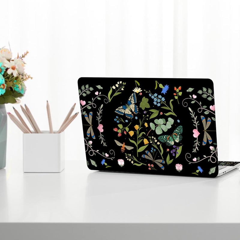 Lauspuck 13" 13.3" 14" 15" 15.4" 15.6 Inches Laptop Skin Sticker Netbook Decal Vinyl Reusable Notebook Art Protector Cover, Personalized Skin, Dragonfly Butterfly Flower - Image 4
